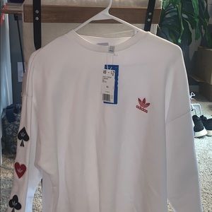 never worn spades themed adidas crop pullover